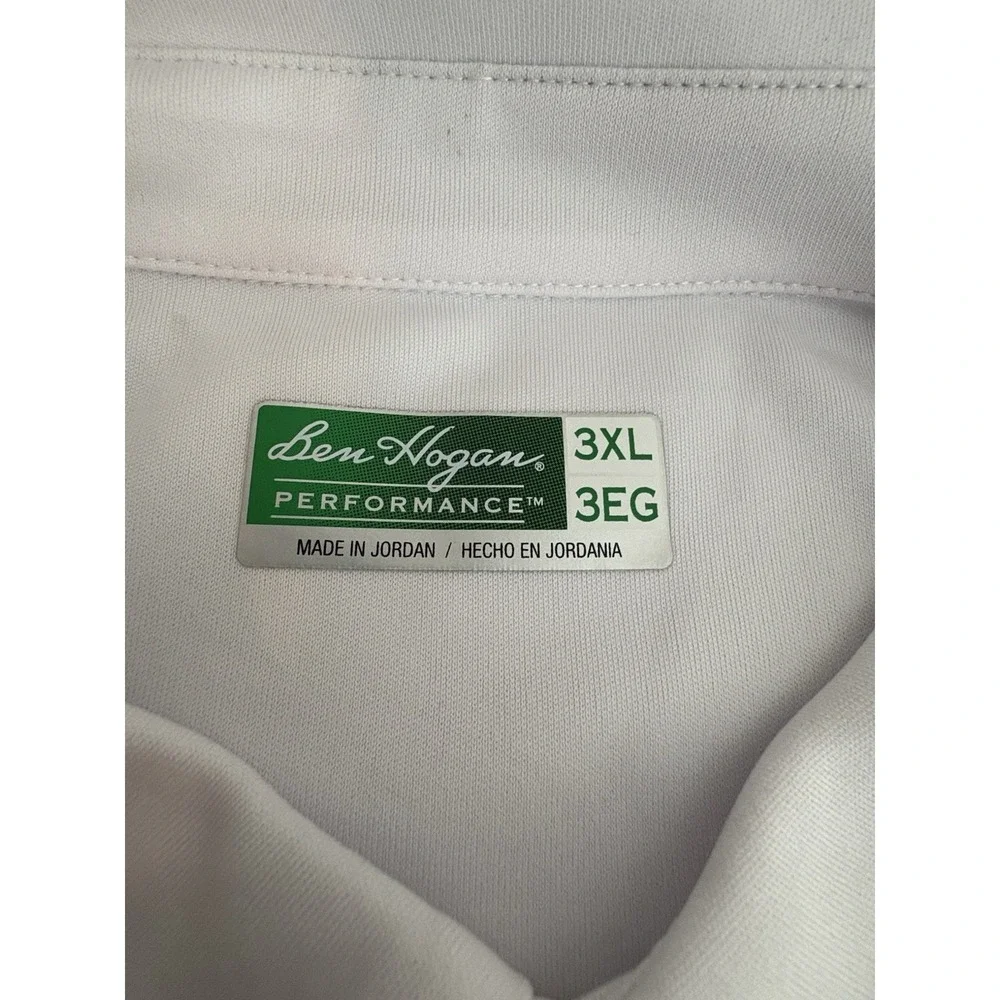 Ben Hogan Polo Shirt Mens 3XL White, Gray Stripes,  Golf Performance Shirt - Picture 4 of 8